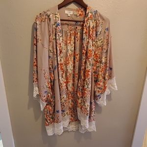 Umgee crochet trim kimono